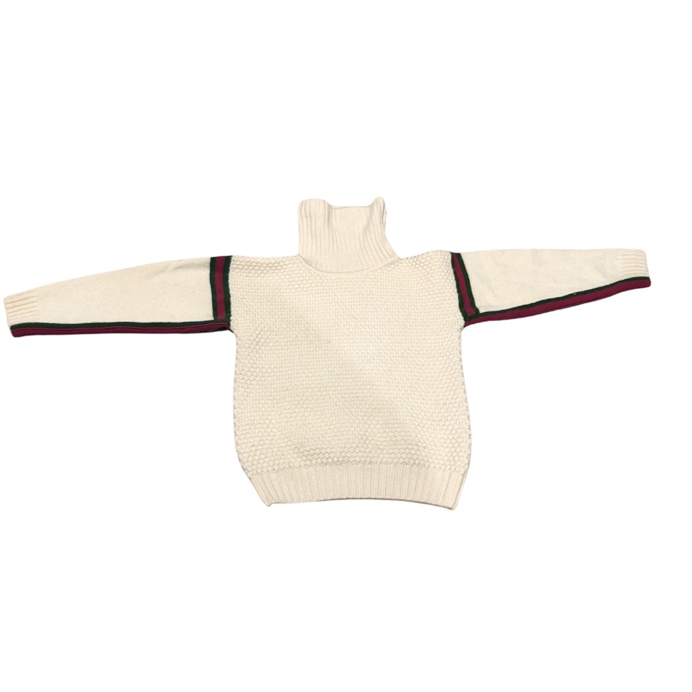 Gucci Kids Wool Turtleneck Sweater | Cream w/ Green & Red Stripe